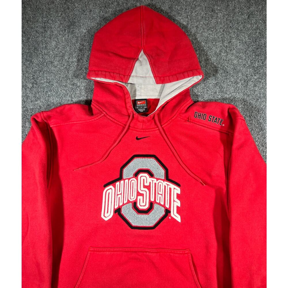Vintage Nike Ohio State Buckeyes Hoodie XL Red Embroidered NCAA Y2K Sweatshirt